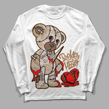 Jordan 3 Retro Palomino DopeSkill Long Sleeve T-Shirt Broken Heart Graphic Streetwear - White