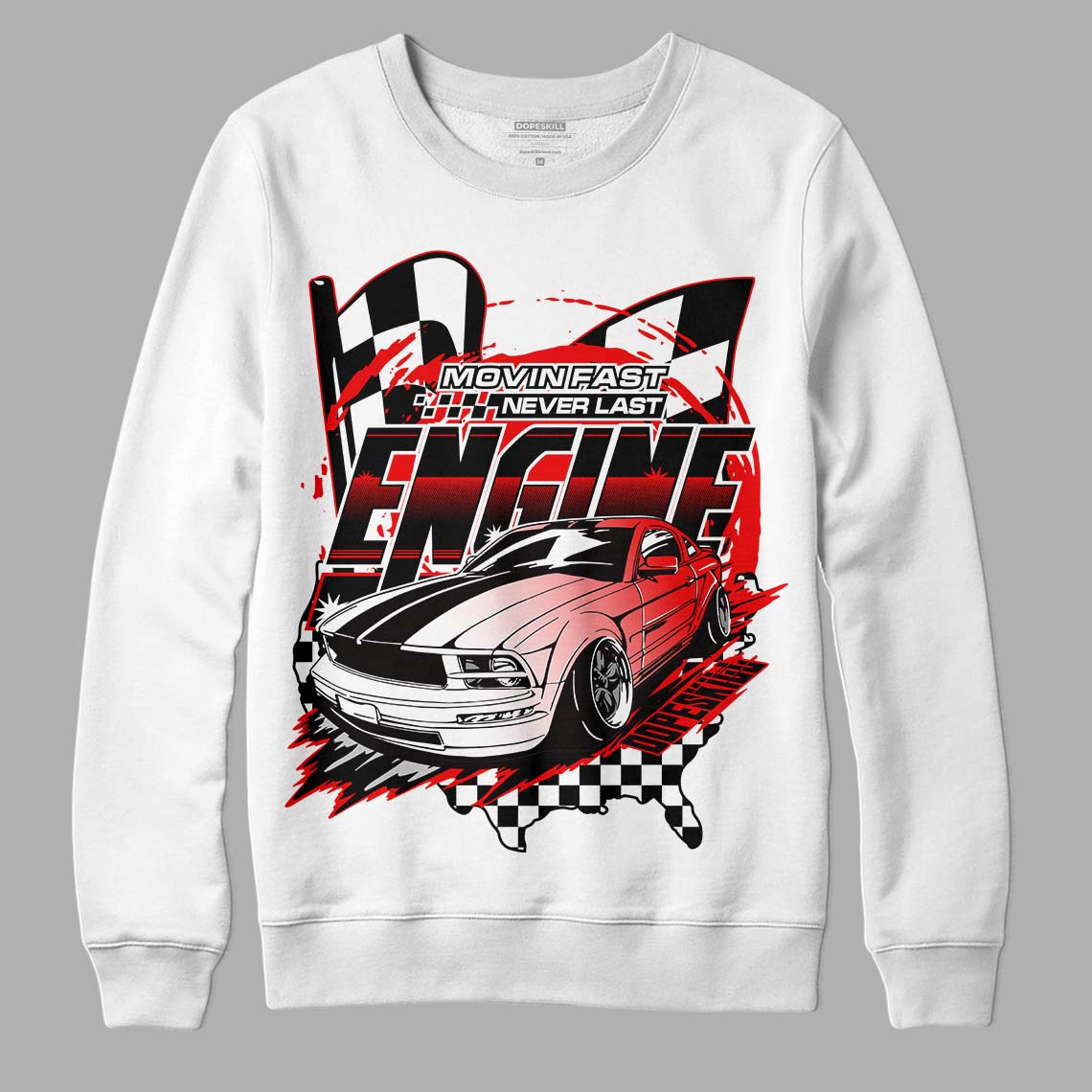 Jordan 12 “Cherry” DopeSkill Sweatshirt ENGINE Tshirt Graphic Streetwear - White 