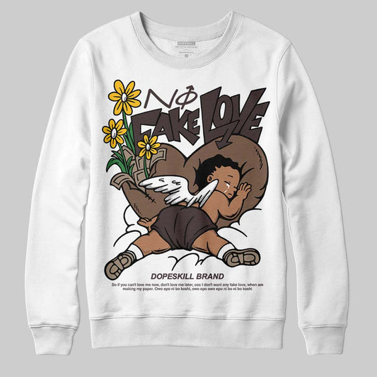 SoleFly x Air Jordan 12 Retro SP 'Cafecito/Baroque Brown' DopeSkill Sweatshirt No Fake Love Graphic Streetwear - White