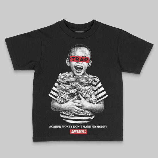 Black and White Sneakers DopeSkill Toddler Kids T-shirt Scared Money Don't Make No Money Graphic Streetwear - Black