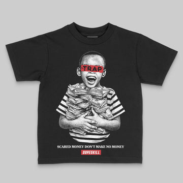 Black and White Sneakers DopeSkill Toddler Kids T-shirt Scared Money Don't Make No Money Graphic Streetwear - Black