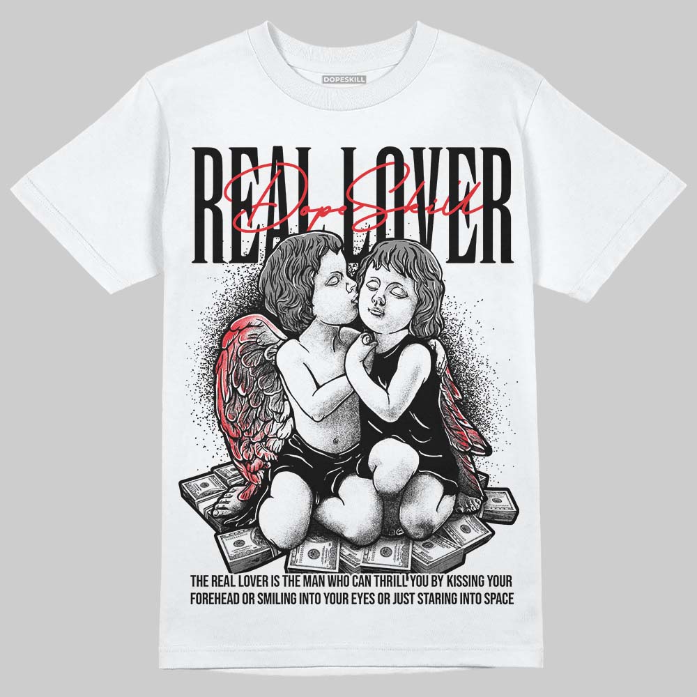 Rick Owens Leather Low Sneaker Black And Milk DopeSkill T-Shirt Real Lover Graphic Streetwear - White