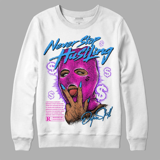 Dunk Low GS “Active Fuchsia” DopeSkill Sweatshirt Never Stop Hustling Graphic Streetwear - White 