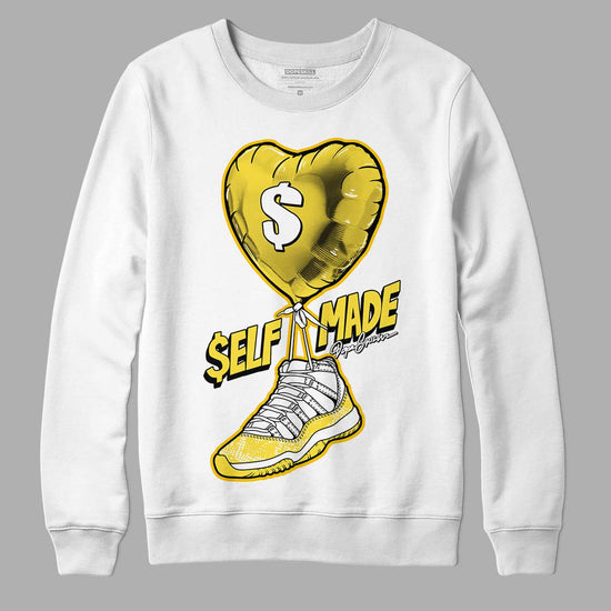 Jordan 11 Low 'Yellow Snakeskin' DopeSkill Sweatshirt Self Made Graphic Streetwear - White