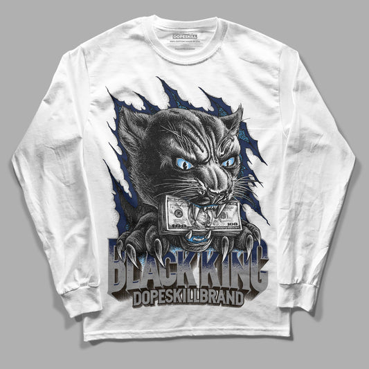 Jordan 3 "Midnight Navy" DopeSkill Long Sleeve T-Shirt Black King Graphic Streetwear - White