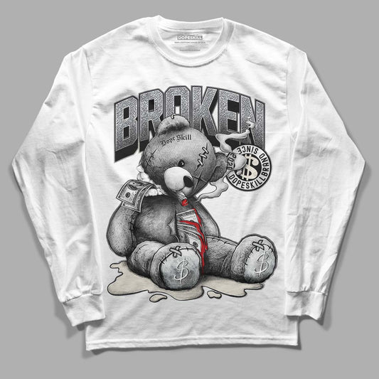 Jordan 1 Retro Low OG Black Cement DopeSkill Long Sleeve T-Shirt Sick Bear Graphic Streetwear - White