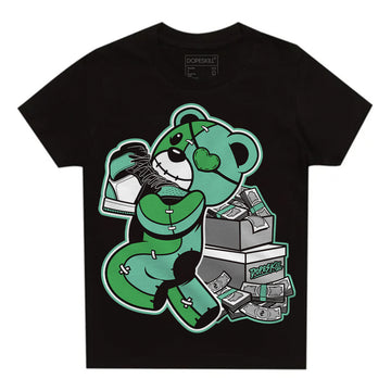 Jordan 1 High OG Green Glow DopeSkill Toddler Kids T-shirt Bear Steals Sneaker Graphic Streetwear - Black