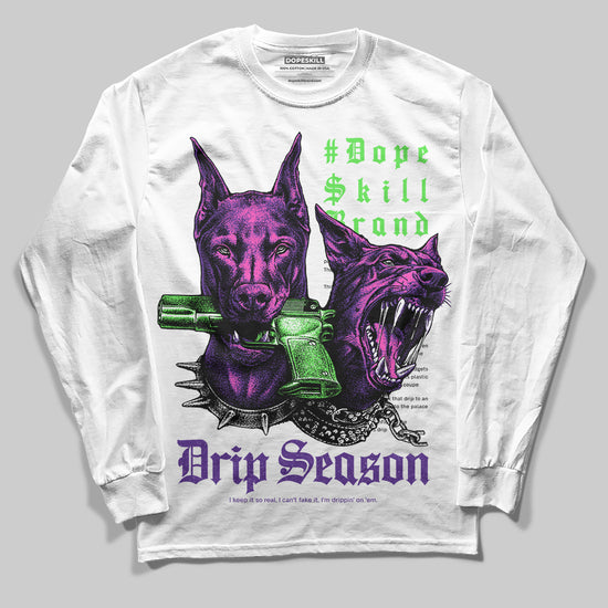 PURPLE Sneakers DopeSkill Long Sleeve T-Shirt New Drip Season Graphic Streetwear  - White