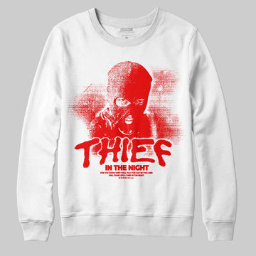 Jordan 11 Retro Cherry DopeSkill Sweatshirt Thief In The Night Graphic Streetwear - White