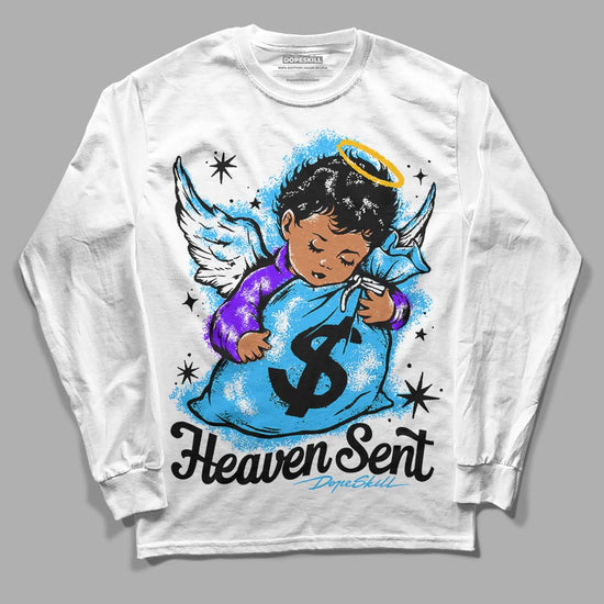 Jordan 1 High Retro OG “University Blue” DopeSkill Long Sleeve T-Shirt Heaven Sent Graphic Streetwear - White