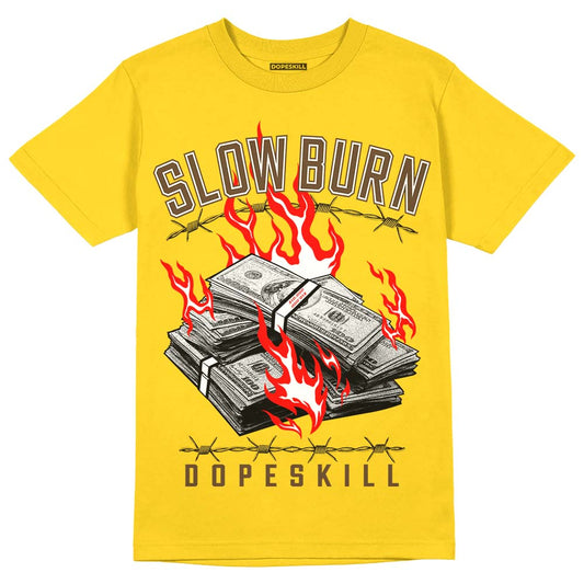 Jordan 6 “Yellow Ochre” DopeSkill Yellow T-shirt Slow Burn Graphic Streetwear 