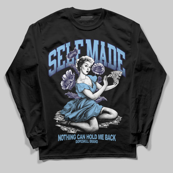 University Blue Sneakers DopeSkill Long Sleeve T-Shirt Self Made Graphic Streetwear - Black