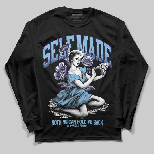 University Blue Sneakers DopeSkill Long Sleeve T-Shirt Self Made Graphic Streetwear - Black