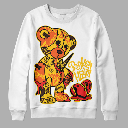 Yellow Sneakers DopeSkill Sweatshirt Broken Heart Graphic Streetwear - White