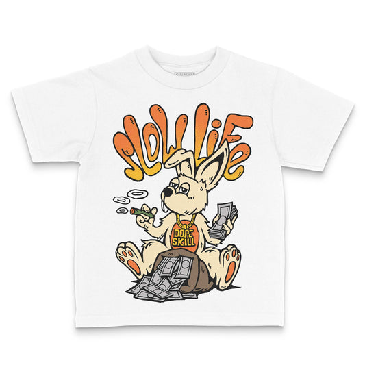 Orange, Black and White Sneakers DopeSkill Toddler Kids T-shirt Slow Life Graphic Streetwear - White