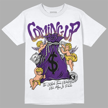 Jordan 12 “Field Purple”  DopeSkill T-Shirt Money Bag Coming Up Graphic Streetwear - White