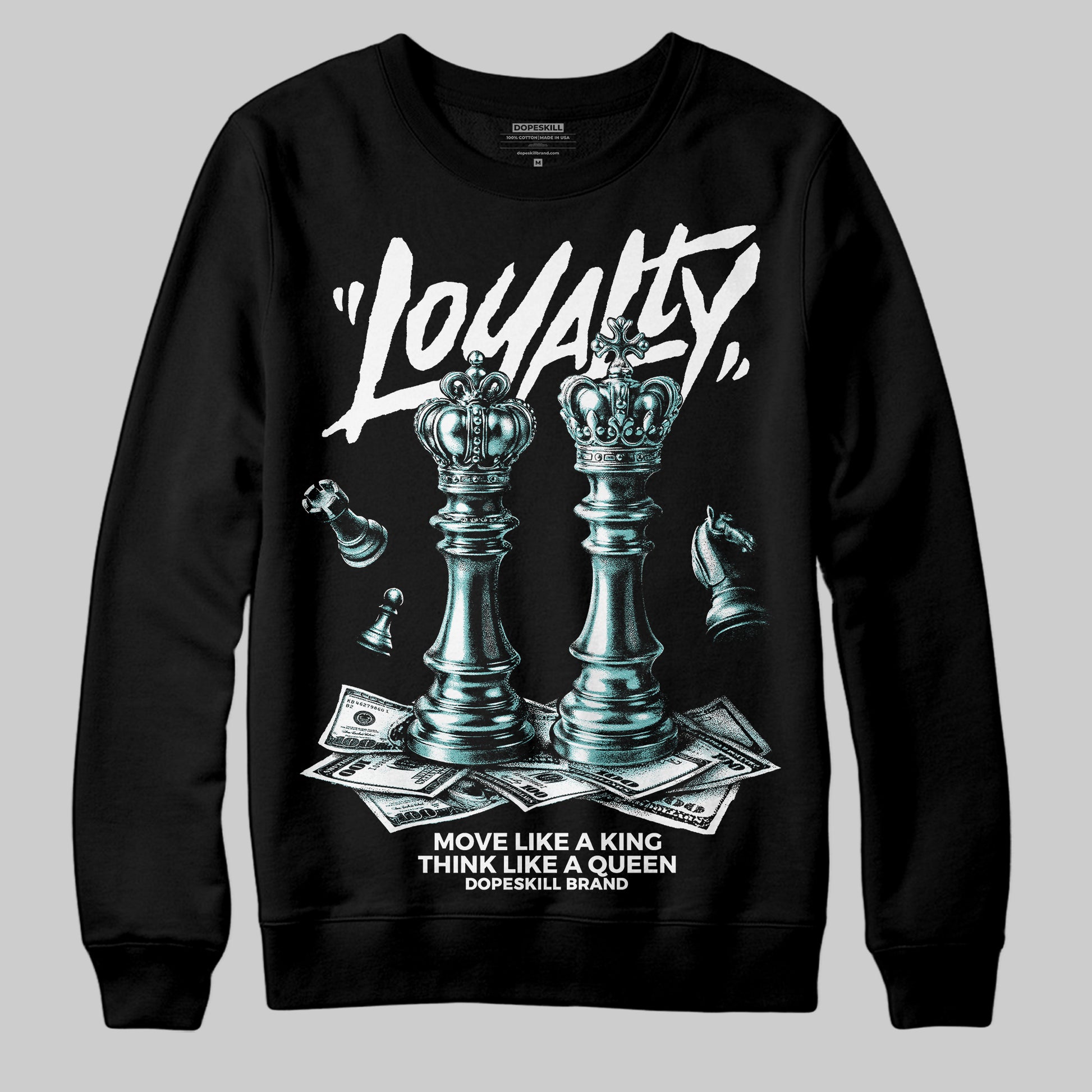 Black and White Sneakers DopeSkill Sweatshirt Loyalty Graphic Streetwear - Black