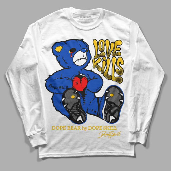 Jordan 14 “Laney” DopeSkill Long Sleeve T-Shirt Love Kills Graphic Streetwear - White