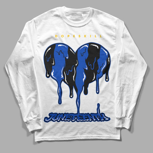 Jordan 14 “Laney” DopeSkill Long Sleeve T-Shirt Juneteenth Heart Graphic Streetwear - White