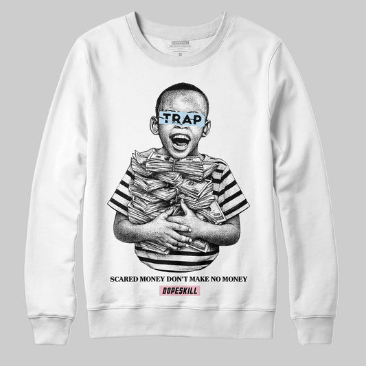 Jordan 4 Retro Valentine's Day (2026) (GS) DopeSkill Sweatshirt Scared Money Don't Make No Money Graphic Streetwear - White