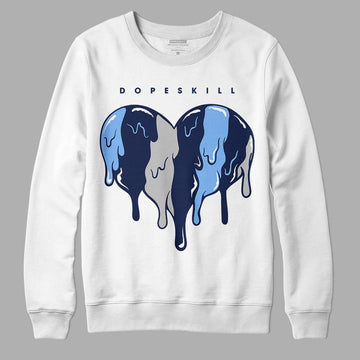 Jordan 5 Midnight Navy DopeSkill Sweatshirt Slime Drip Heart Graphic Streetwear