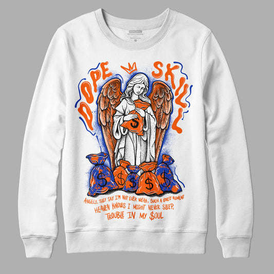 Dunk Low Futura Orange Blaze DopeSkill Sweatshirt Angels Graphic Streetwear - White 