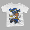 Jordan 14 “Laney” DopeSkill Toddler Kids T-shirt Money Is Our Motive Bear Graphic Streetwear - White