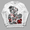 Jordan 14 "Black/White" DopeSkill Long Sleeve T-Shirt Broken Heart Graphic Streetwear - White 