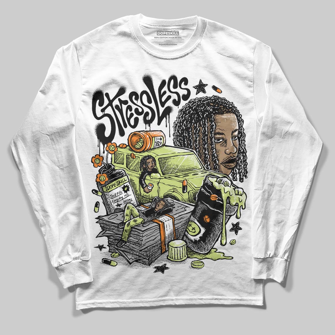 Jordan 11 “Inner Beast” DopeSkill Long Sleeve T-Shirt Stressless Graphic Streetwear - White