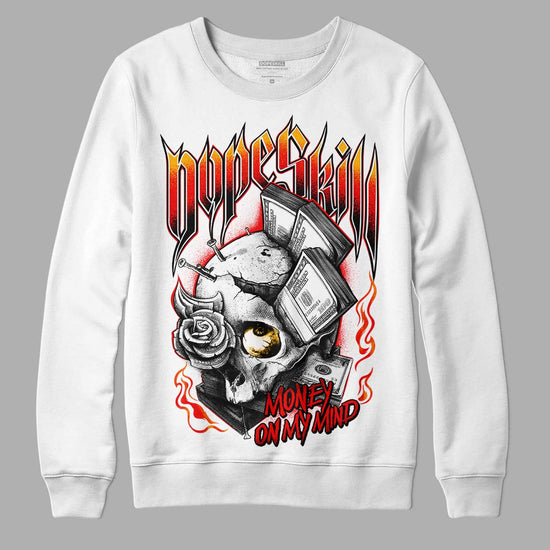 Red Sneakers DopeSkill Sweatshirt Money On My Mind Graphic Streetwear - White