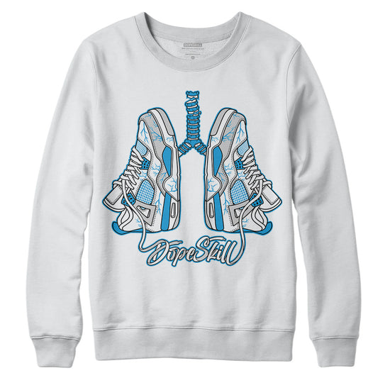 Jordan 4 Retro Military Blue DopeSkill Sweatshirt Breathe Graphic Streetwear - White