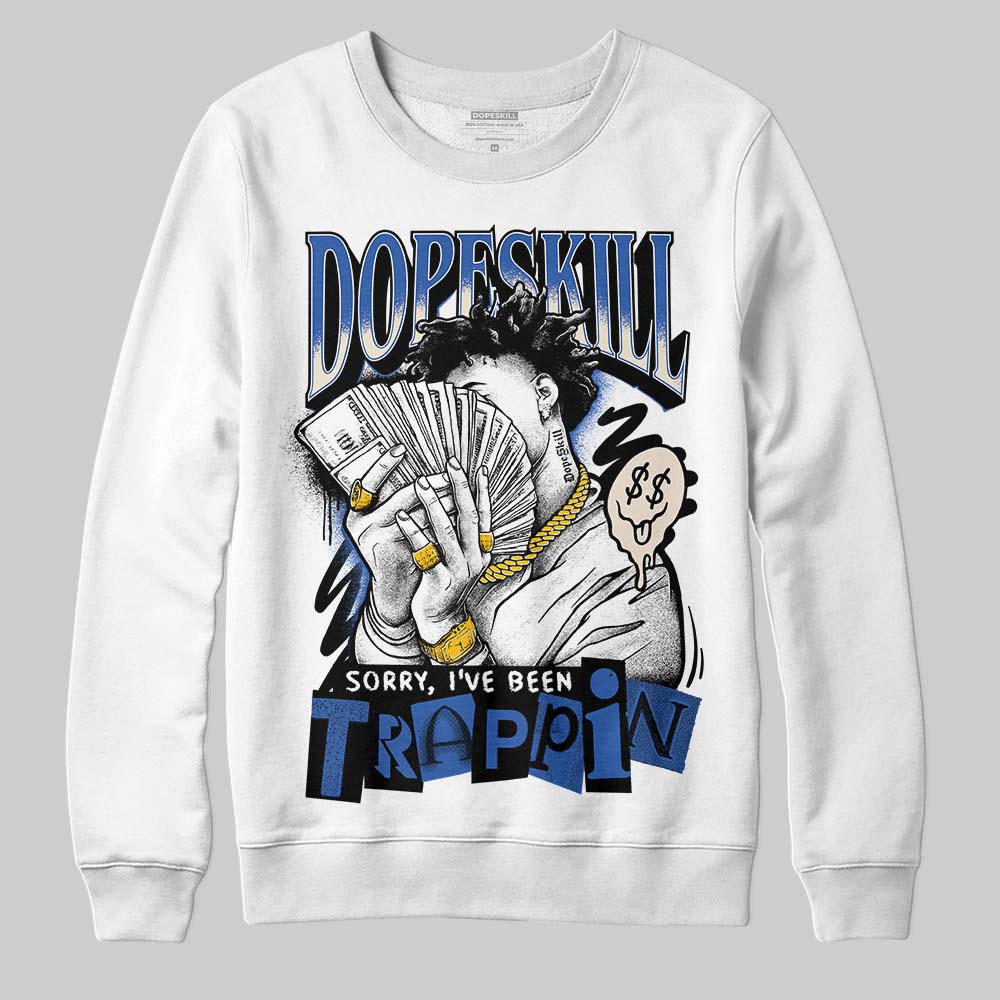 Jordan 1 Low Travis Scott x Fragment DopeSkill Sweatshirt Sorry I've Been Trappin Graphic Streetwear - White 