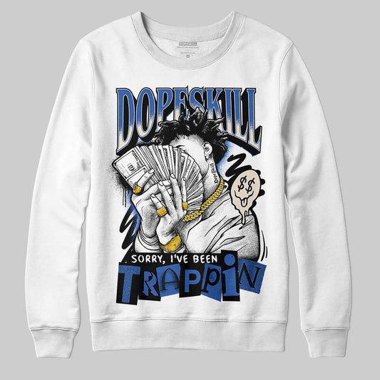 Jordan 1 Low Travis Scott x Fragment DopeSkill Sweatshirt Sorry I've Been Trappin Graphic Streetwear - White 