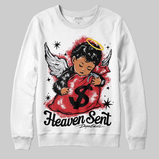 Jordan 5 Retro OG Black Metallic Reimagined DopeSkill Sweatshirt Heaven Sent Graphic Streetwear - White