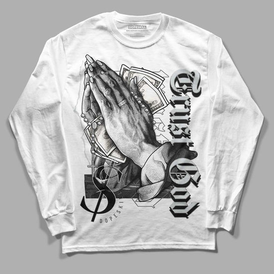 Jordan 1 Retro Low OG Black Cement DopeSkill Long Sleeve T-Shirt Trust God Graphic Streetwear - White