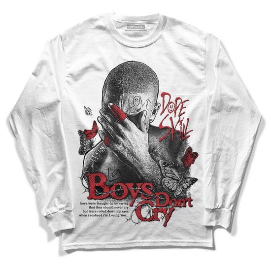 Jordan 12 “Red Taxi” DopeSkill Long Sleeve T-Shirt Boys Don't Cry Graphic Streetwear - White