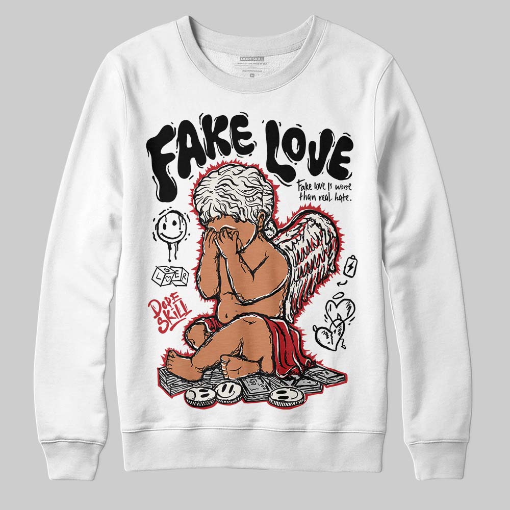 Nigel Sylvester x Jordan 1 Low OG “Nitro” DopeSkill Sweatshirt False Love Graphic Streetwear - White