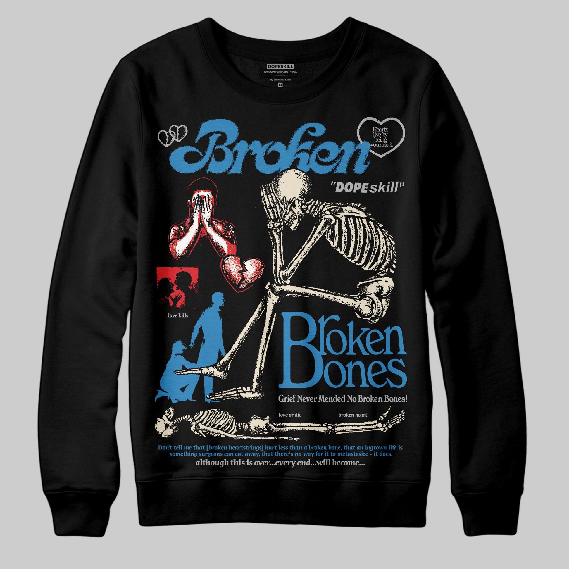 Jordan 3 Retro OG Rare Air DopeSkill Sweatshirt Broken Bones Graphic Streetwear - Black