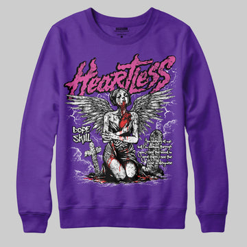 PURPLE Sneakers DopeSkill Purple Sweatshirt Heartless Graphic Streetwear