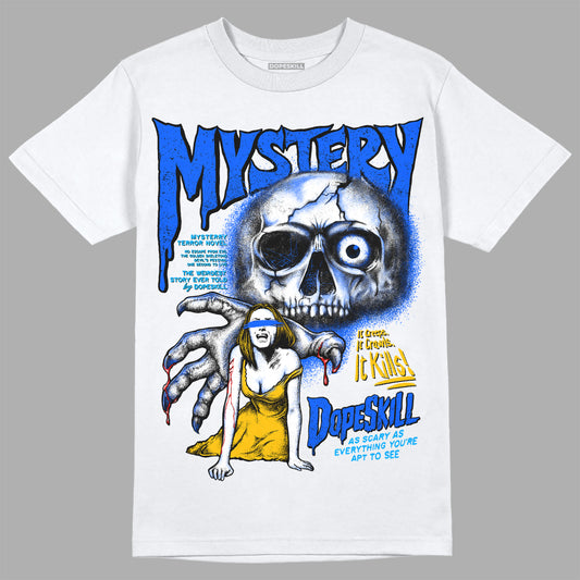 Royal Blue Sneakers DopeSkill T-Shirt Mystery Ghostly Grasp Graphic Streetwear - White