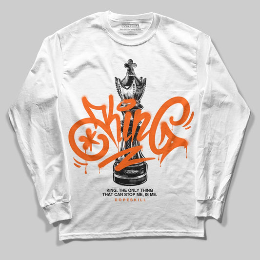 Jordan 12 Retro Brilliant Orange DopeSkill Long Sleeve T-Shirt King Chess Graphic Streetwear - White 