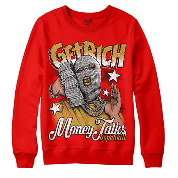 Red Sneakers DopeSkill Red Sweatshirt Get Rich Graphic Streetwear