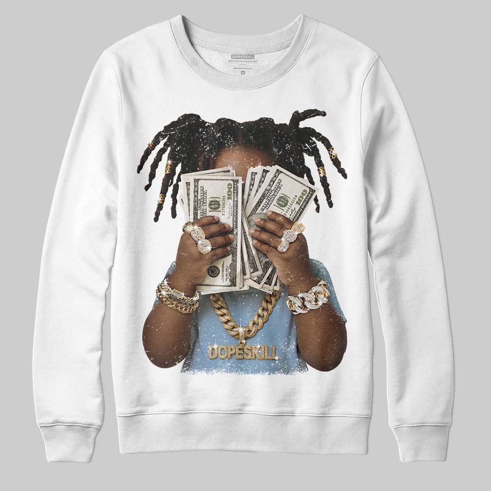 Nike Air Diamond Turf Must Be the Money DopeSkill Sweatshirt Rich Youth Graphic Streetwear - White 