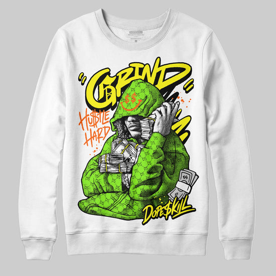 Neon Green Sneakers DopeSkill Sweatshirt Grind Pray Graphic Streetwear - White