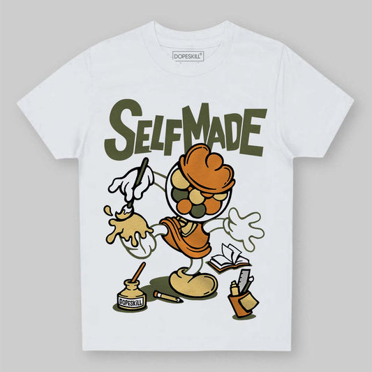Olive Sneakers DopeSkill Toddler Kids T-shirt Self Made Graphic Streetwear - White