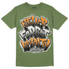 Jordan 5 "Olive" DopeSkill Olive T-Shirt Never Forget Loyalty Graphic Streetwear 