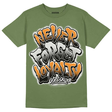 Jordan 5 "Olive" DopeSkill Olive T-Shirt Never Forget Loyalty Graphic Streetwear 