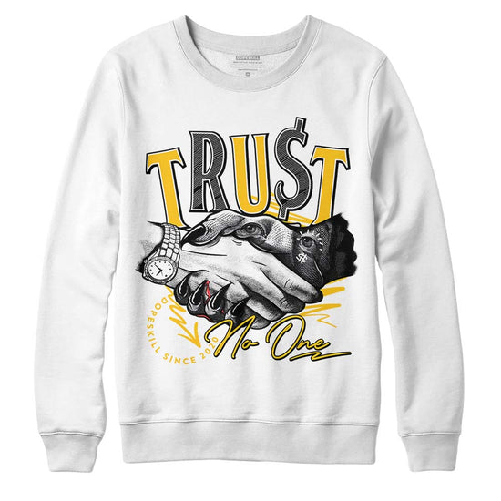 Yellow Sneakers DopeSkill Sweatshirt Trust No One Graphic Streetwear - White