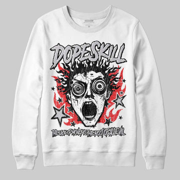 Grey Sneakers DopeSkill Sweatshirt Root of Evil Graphic Streetwear - White