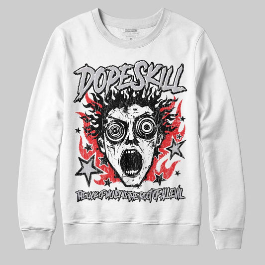 Grey Sneakers DopeSkill Sweatshirt Root of Evil Graphic Streetwear - White